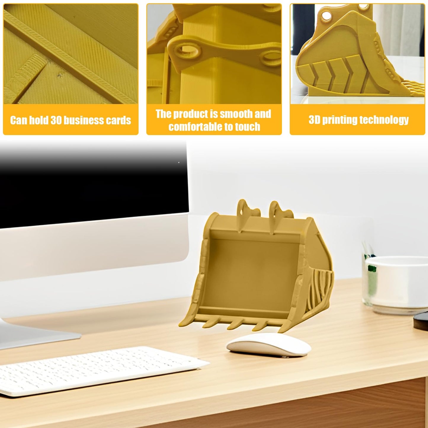 Construction Vehicle Business Card Holder, Creative 3D Printed Business Card Holder for Desk, Decorative Business Card Display for Office and Workshop