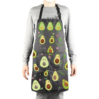 MBMSO Funny Avocado Apron Avocado Cooking Kitchen Aprons with Pockets Waterproof Apron for Chef Grilling BBQ Baking