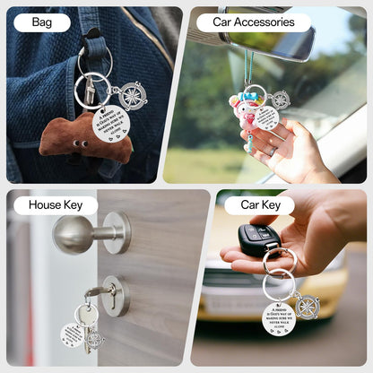 Best Friend Keychain for Women Men – Friendship Compass Keychain Gifts for Best Friends, Birthday Christmas Going Away Farewell Gift for Bestie Coworker