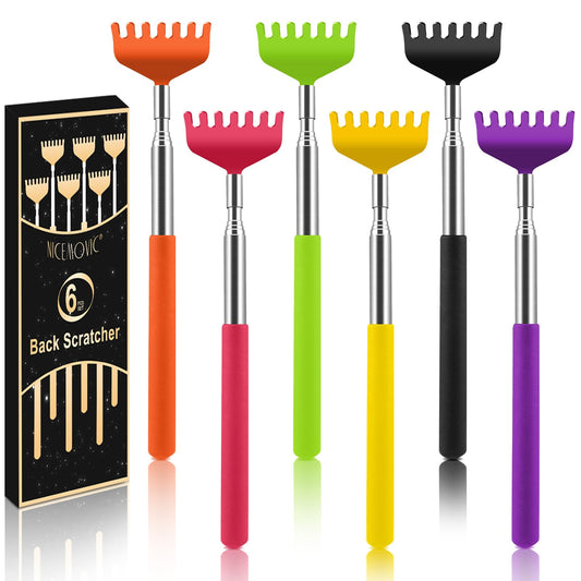 NICEMOVIC 6 Pack Back Scratcher, Mothers Fathers Day Dad Gifts, Stocking Stuffers for Women Men Teens, Easter Basket Stuffers for Teens, Prizes for Adults, Birthday Gag Bulk Gift for Mom Dad Adults