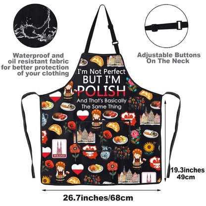 JNIAP Polish Kitchen Apron Polish Cooking Apron Poland Chef Gifts Poland Kitchen Gifts