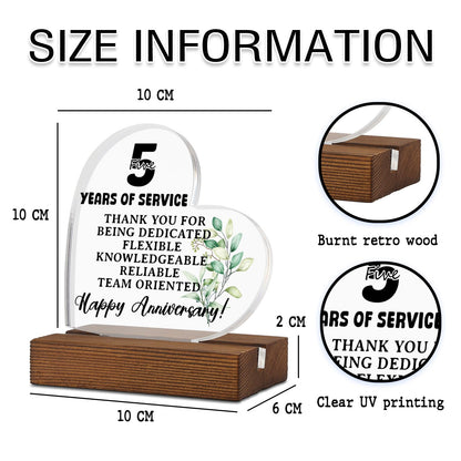 5 Year Workiversary gifts, Happy Work Anniversary Corporate Gifts, Employee Gifts, Recognition Gifts for Employees,Cute Cubicle Desk Accessories Acrylic Home Office Sign Plaque XA411