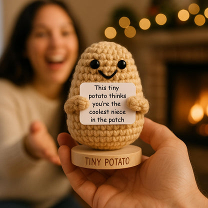 Mothers Day Niece Gift from Auntie, Uncle - Tiny Potato Crochet with 30 Cute Signs - Funny Birthday Gifts from Aunt or Uncle - Best Niece Ever Present Ideas for Mothers Day - Birthday Gift from Auntie