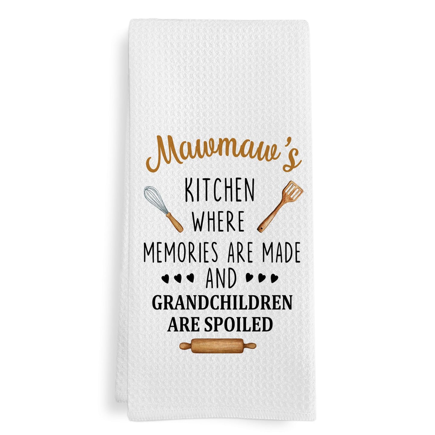 Mawmaw Gifts Kitchen Towels, Gift for Mawmaw Dish Tea Towels for Kitchen, Mothers Day Birthday Grandma Gifts Decorative Hand Towel from Grandchildren Grandkids, 16x24 Inch