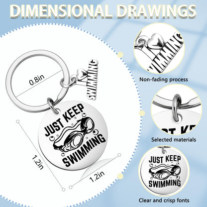 Swimming Accessories Gifts for Swimmers Swim Gifts for Men Women Boys Girls Swimmer Gifts for Swimming Lovers Coach Unique Swimmers Pool Keychain Swim Stuff