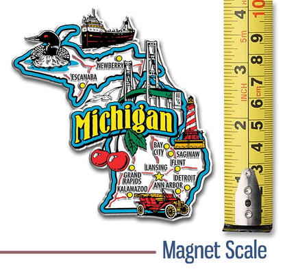 Michigan Six-Piece State Magnet Set by Classic Magnets, Includes 6 Unique Designs, Collectible 3D Rubber Vintage-Style Souvenirs and Gifts Made in the USA