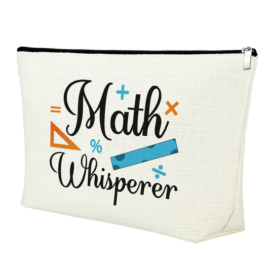 Mxrymvu Math Teacher Cosmetics Bag Math Lover Gift Makeup Bag Funny Teacher Appreciation Present from Student Teacher's Day Birthday Present for Mathematician Travel Makeup Pouch