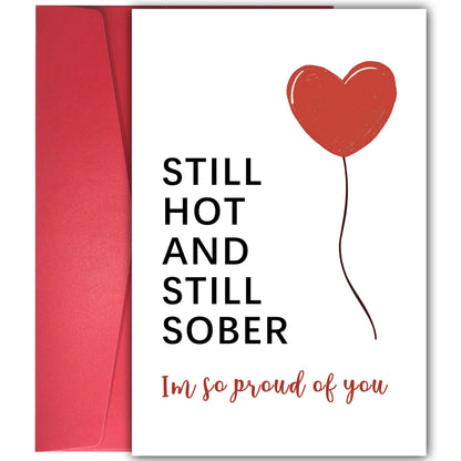 Funny Sober Card - Encouragement & Anniversary for Friends & Family, Sobriety Card, Gifts for Men & Women