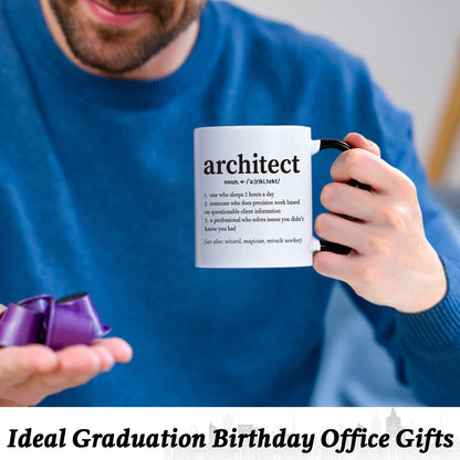 Cabtnca Architecture Gifts, Christmas Gifts for Architects & Architecture Students Teachers, 11Oz Mug with Architect Text, Graduation Birthday Office Gift for Men Women