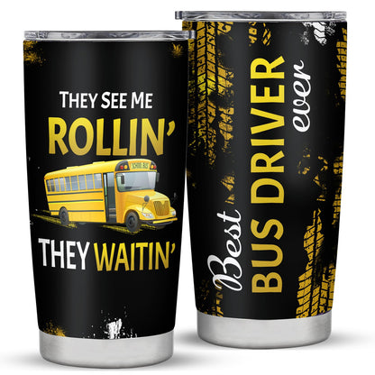 School Bus Driver Gifts for Men, BusDriver Tumbler, Bus Driver Appreciation Gifts, 20oz Stainless Steel TumblerGifts for School Bus Drivers, Bus Driver Christmas Gift