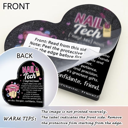 Nail Tech Gifts For Women Men Nail Salon Decor Heart Shaped Acrylic Sign Inspirational Gift For Nail Technician Thank You Gifts Birthday Girls Bedroom Home Salon Beauty Shop Decor 3.9x 3.9 Inches