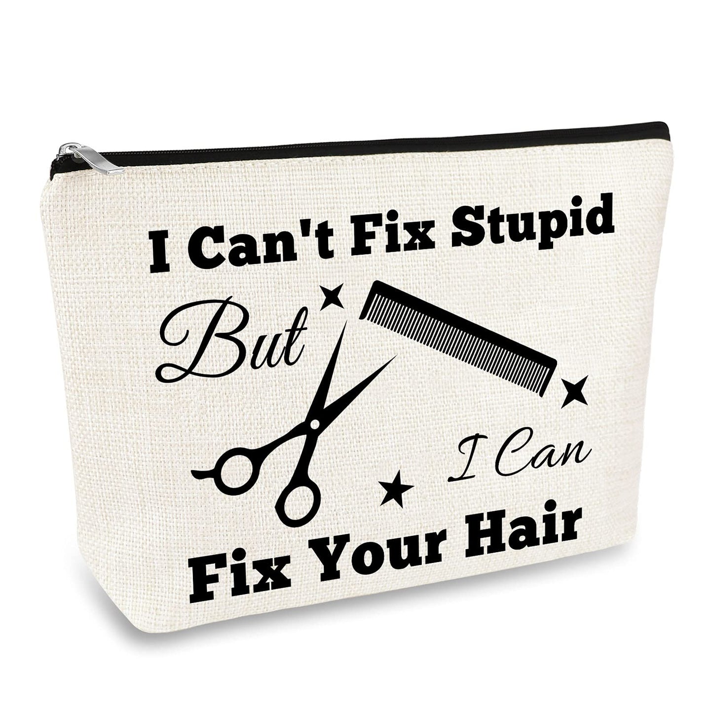 Hairdresser Gifts Hair Stylist Makeup Bag Hair Stylist Gifts Cosmetic Bags Funny Hair Dresser Gift Cosmetic Pouch Zipper Makeup Case Christmas Inspirational Graduation Gift for Hairdresser