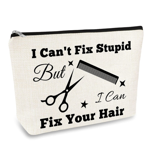 Hairdresser Gifts Hair Stylist Makeup Bag Hair Stylist Gifts Cosmetic Bags Funny Hair Dresser Gift Cosmetic Pouch Zipper Makeup Case Christmas Inspirational Graduation Gift for Hairdresser