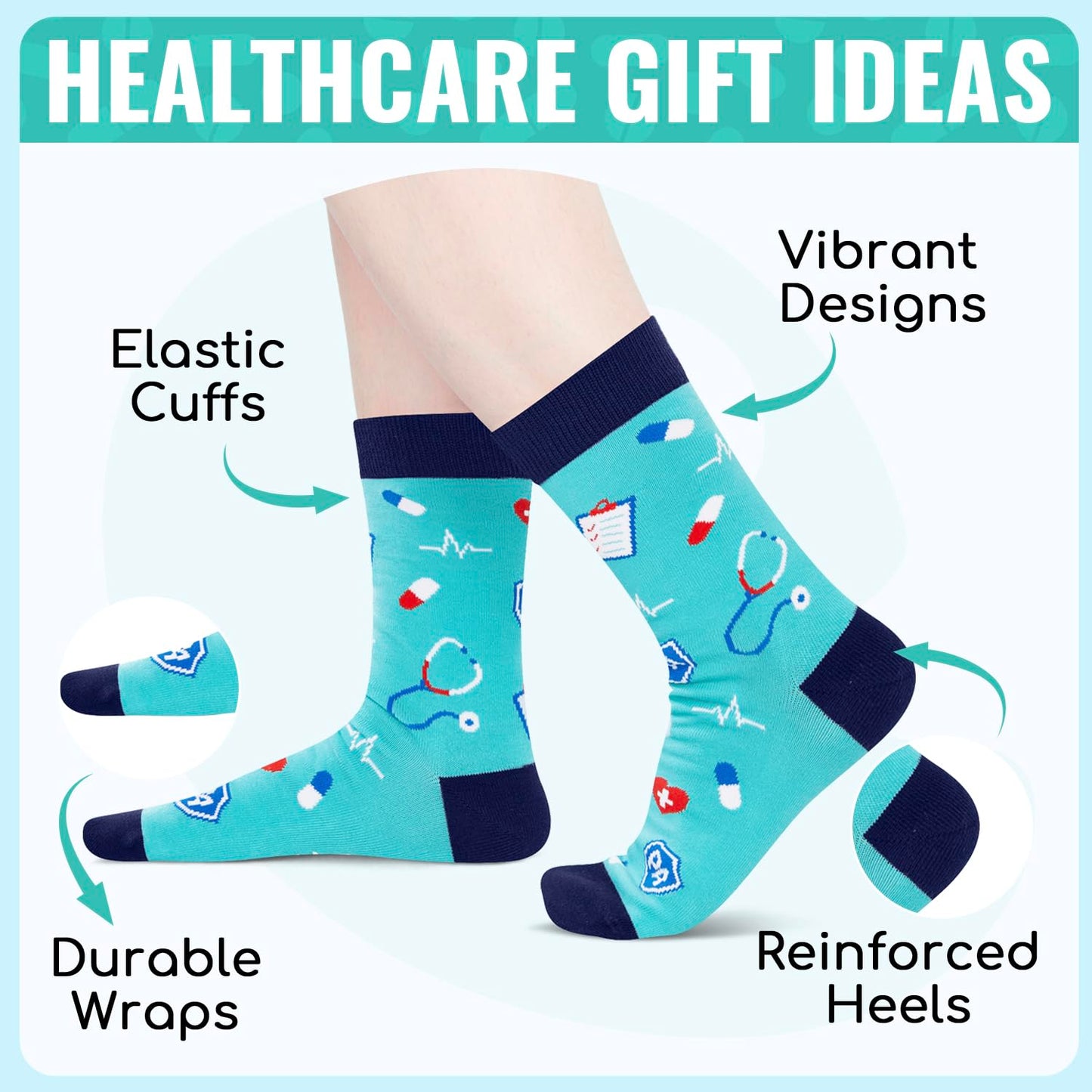 HAPPYPOP EMT Gifts for Men Women - Medical Assistants Gifts Medical Assistants Week Socks