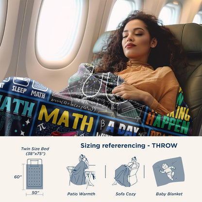 Math Teacher Gift, Teacher Blanket, Gifts for Math Teachers, Appreciation Graduation Retirement Gifts for Math Lovers Blanket 60"x50"