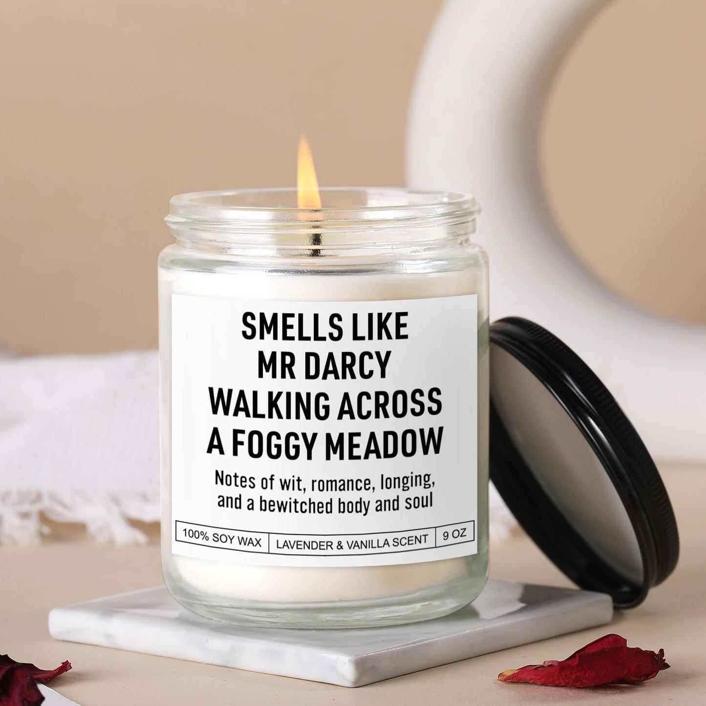 Mr Darcy Reading Candle, Pride and Prejudice Gifts, Bookish Merch & Decor, Jane Austen Gifts, Funny Mothers Day, Birthday, Literary Presents for Classic Literature Book Lovers, Readers