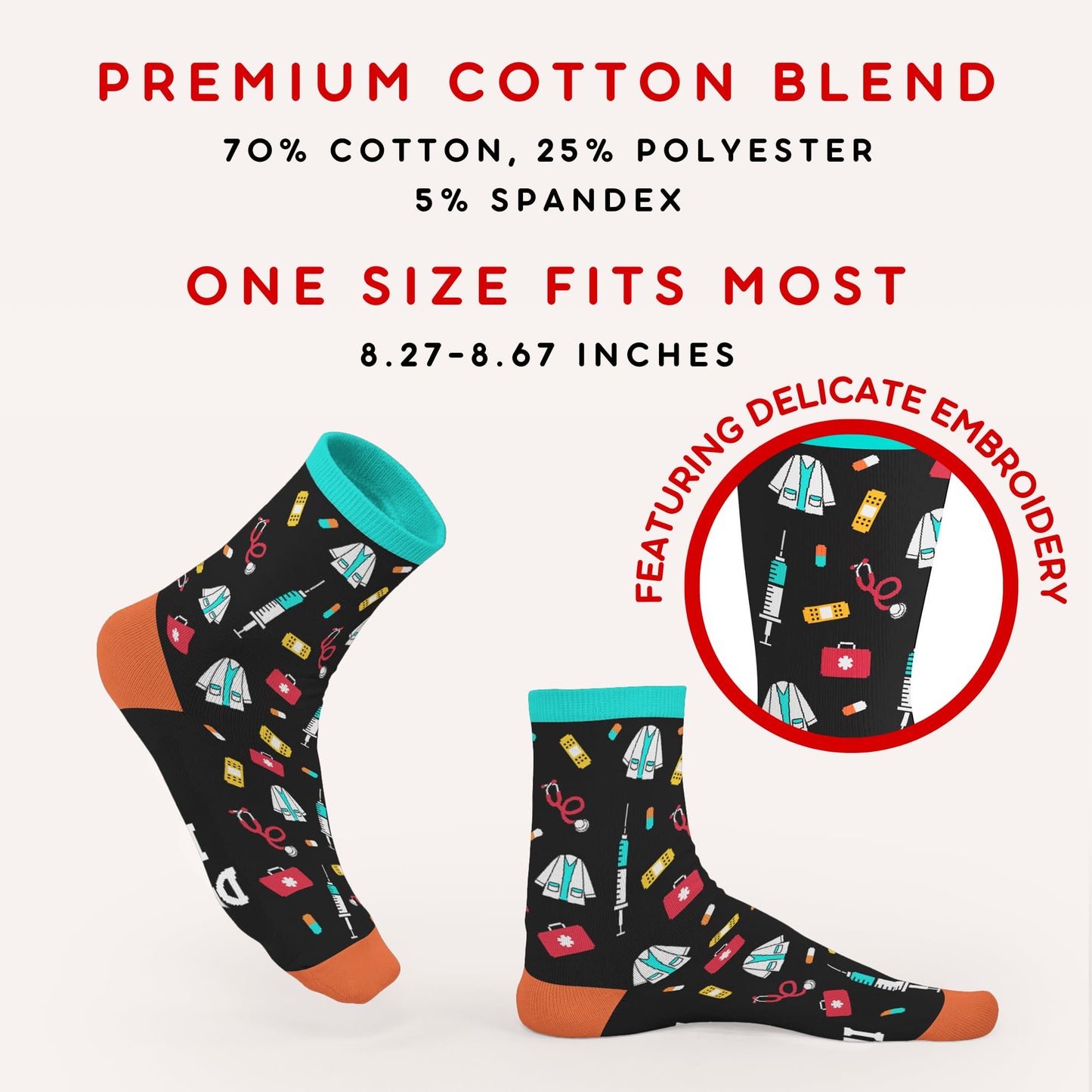 FOURSTUFF Christmas Dentist Firefighter Nurse Teacher Pilot Police Bus Driver Boss Doctor Nutcracker Socks - Jobs Socks