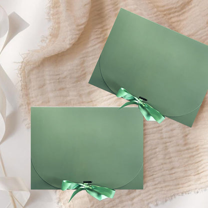 LADY&HOME 10 Pcs Gift Boxes with Lids, Bridesmaid Proposal Box with Ribbon,Paper Boxes for Wedding,Gift Packing,Birthday,Party,Christmas (Sage Green)