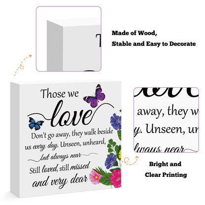 Sympathy Bereavement Gift Memorial Keepsake Wood Box Sign Desk Decor Grief Gift Memorial Gift for Loss of Mom Dad Grandma Grandpa Friend Husband Wife Condolence Remembrance Gift