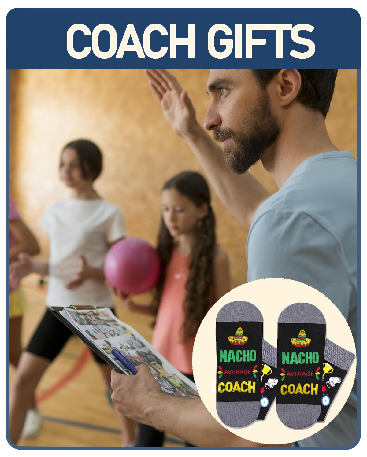 Coach Gifts for Men, Coach Socks Appreciation Gift, for Soccer Softball Basketball Men Women Coach