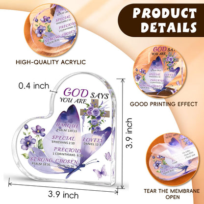 Christian Mothers Day Gifts Butterfly Gifts for Women Adults Spiritual Gift for Women Acrylic Butterfly Baptism Gift for Adults Easter Presents for Womens Religious Desk Decor