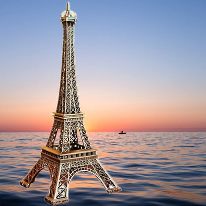 Chinshwehaw Eiffel Tower Statue Decor 7 Inch Alloy Metal Collectible Figurine Replica Souvenir Room French Eiffel Tower Party Decoration Table Stand Holder Gift for Cake Topper