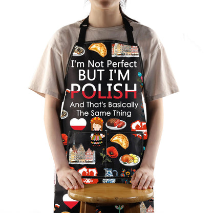 JNIAP Polish Kitchen Apron Polish Cooking Apron Poland Chef Gifts Poland Kitchen Gifts