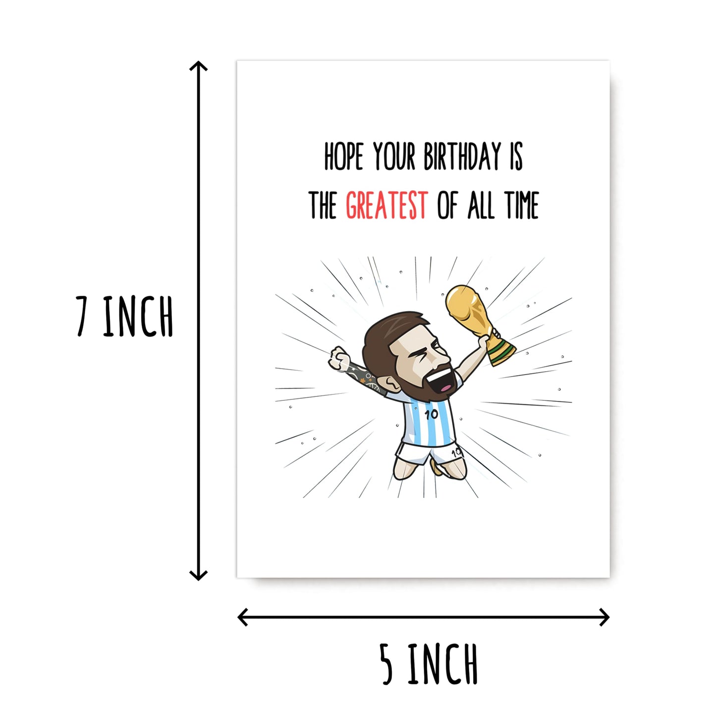 Hope Your Birthday Is The Greatest Of All Time Card - Messi Birthday - Soccer Card - Football Card - World Cup Card