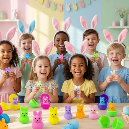 24Pack Bunny Mochi Squishy Toy,Bunny Squishies Bulk Fidget Toy Gifts Party Favors,Bunny Squishy Fidget Toys Bundles Squishies for Kids