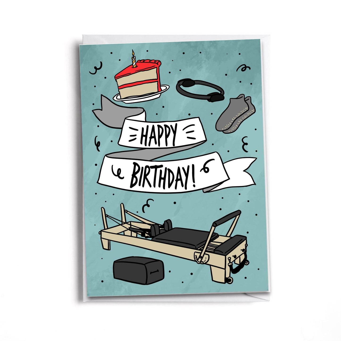 Pilates Birthday Card, Pilates Reformer Card, Pilates Gift, Gym Pilates Yoga Fitness | Pilates Inspiration and Poses