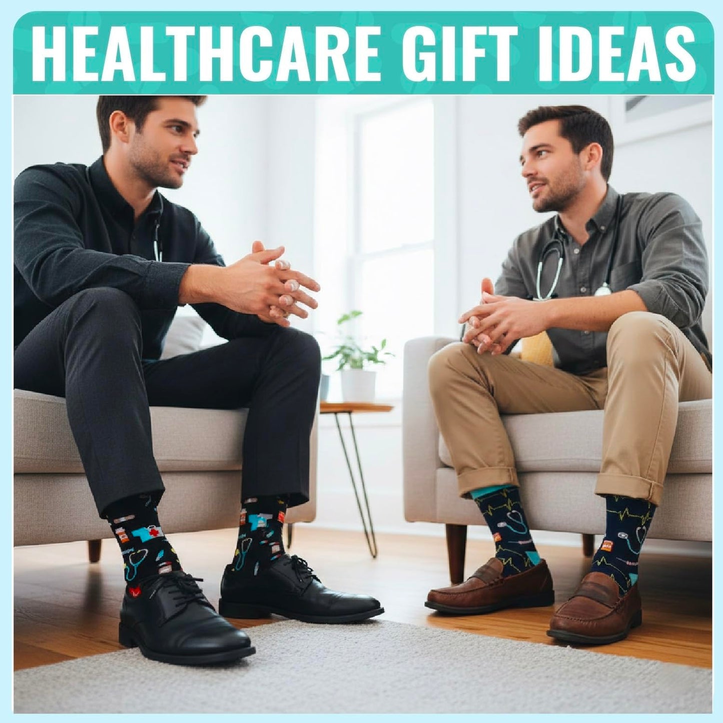 HAPPYPOP Funny Socks Gift for Men - Medical Worker Gifts Sneaker Bigfoot Vegan Nurse Socks