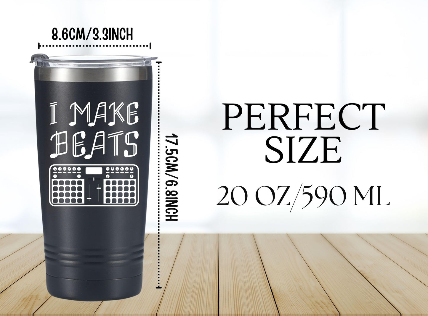 Onebttl Music Producer Gifts, Cool DJ Gifts for Christmas, Birthday, 20oz Stainless Steel Tumbler with Lid Straw