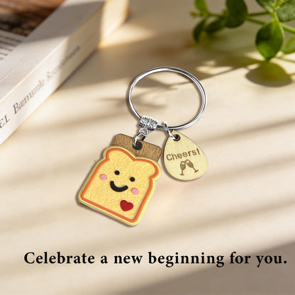 Next Chapter Gift for Women New Beginnings, Little Toast Keyring for Celebrations, Gifts for Teenage, New Job