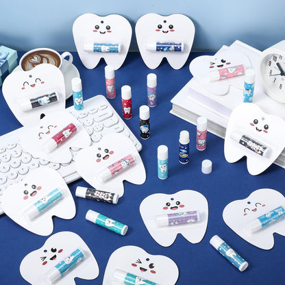 Leelosp 24 Pack Dental Assistant Appreciation Gifts Lip Balm Bulk Teeth Themed Moisturizing Lip Balms Dental Hygiene Gifts for World Oral Health Day Nurse Doctor Staff Coworkers Hospital Office