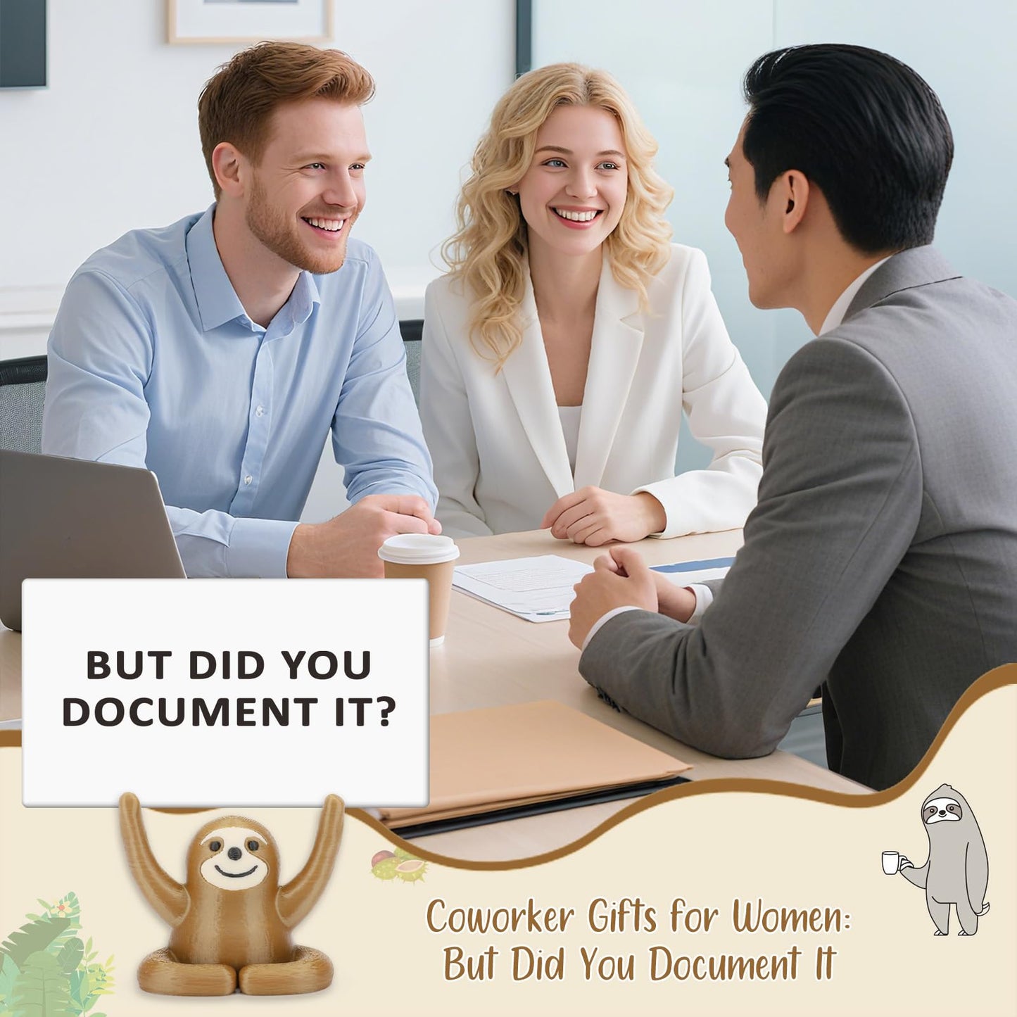 Gifts for Coworkers Women Men Funny Sloth Work Office Gifts for Employees Boss Manager Engineers Birthday Retirement Gift Farewell Going Away Boss's Day Christmas But Did You Document It Office Decor