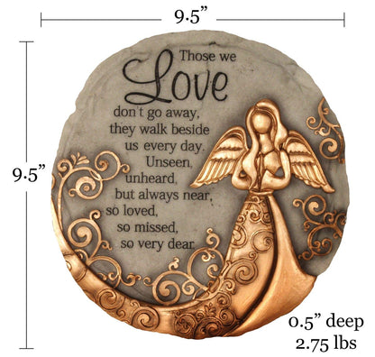 Spoontiques - Garden Décor - Bronze Angel Stepping Stone - Decorative Stone for Garden