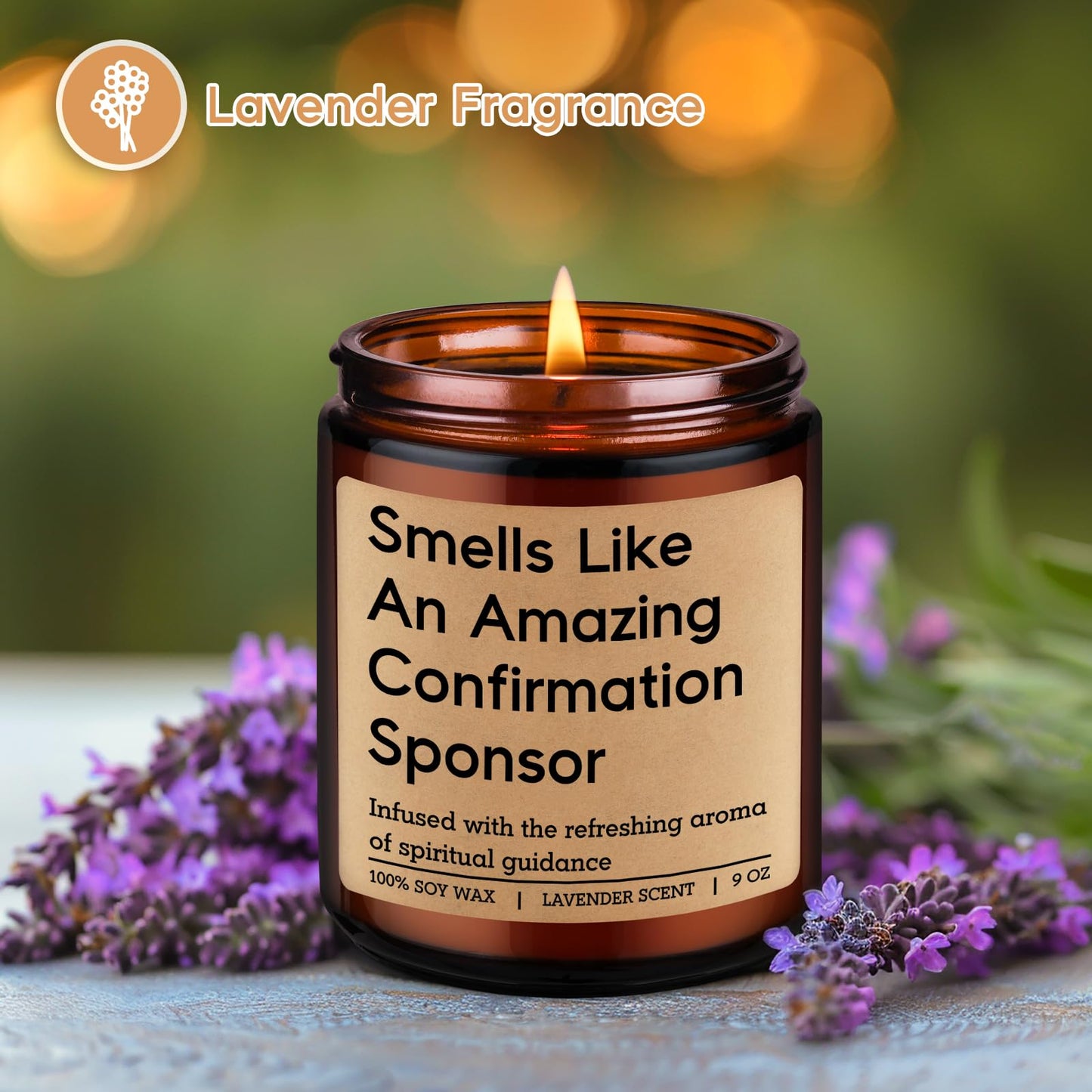 Miracu Candle, Confirmation Sponsor Gifts for Women, Men - Spiritual Christian Catholic Girls Confirmation Gifts for Sponsor, Thank You from Candidate, Appreciation, Proposal Presents from Confirmant