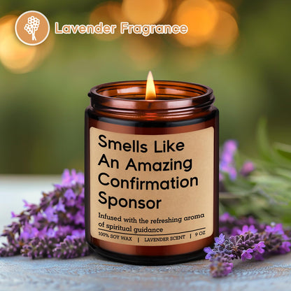 Miracu Candle, Confirmation Sponsor Gifts for Women, Men - Spiritual Christian Catholic Girls Confirmation Gifts for Sponsor, Thank You from Candidate, Appreciation, Proposal Presents from Confirmant