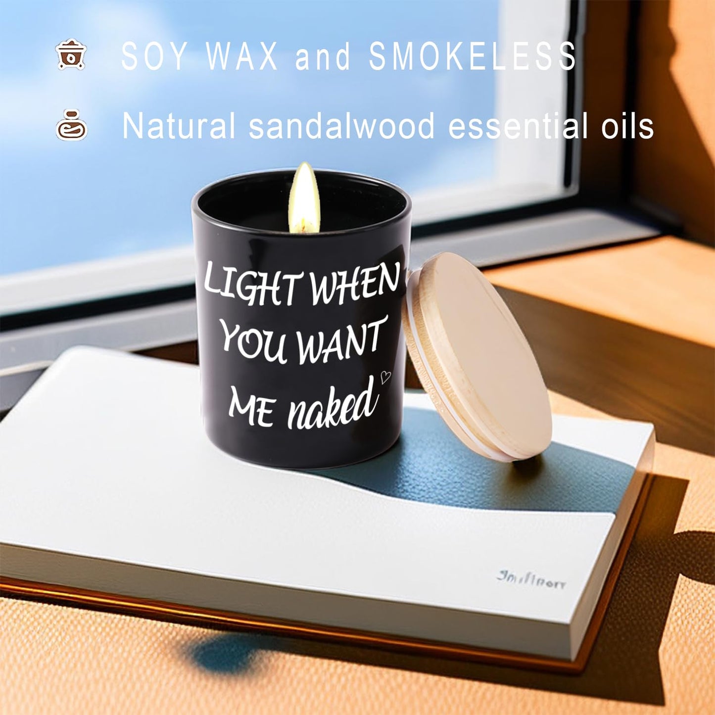 BFJLIFE Gifts for Him Men Funny Unique Anniversary Fathers Day Christmas Birthday Romantic Gag White Elephant Gifts for Boyfriend Husband Men Adults Stocking Stuffers Sandalwood Scented Soy Candle