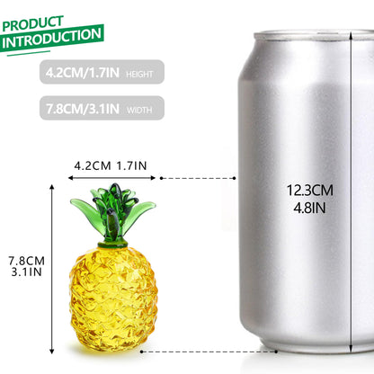 Glass Fruit Decor Crystal Pineapple Figurine Collectibles Hand Blown Glass Fruit Pineapple Decoration for Home Kitchen Office