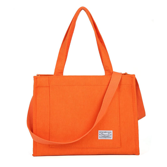 Valleycomfy Corduroy Tote Bag for Women Travel Crossbody Bag Purse Women Shoulder Bags Work Handbags Everyday Hobo Bag