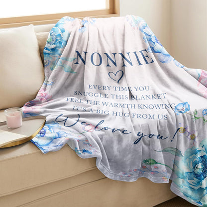 Nonnie Gifts, Birthday Gifts for Nonnie, Nonnie Gifts for Grandma Blanket 60" x 50", Nonnie Gifts for Mothers Day, Nonnie Gifts from Grandchildren, Gifts for Nonnie Christmas