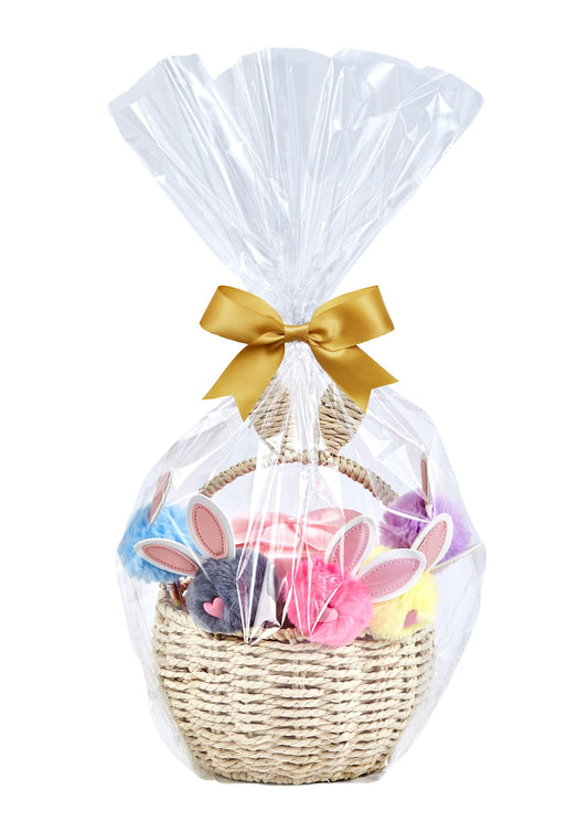 Wowfit 10 CT 16x24 Inch Clear Cellophane Gift Bags – Cello Bags for Gift Baskets, Raffle Prizes, Easter, Baby Shower, Bridal Shower & Holidays | Food Safe, No Gusset (Ribbon Not Included)