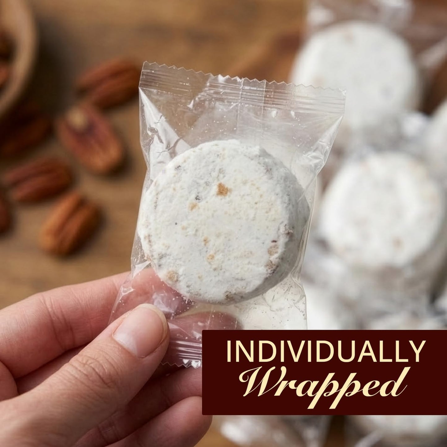 Cremelle Butter Pecan Meltaway Cookies, Pack of 18 Butter Pecan Cookies, Thoughtful Food Gifts for Adults, Ultimate Cookie Gifts for Mothers Day and Family Celebrations, Individually Wrapped.