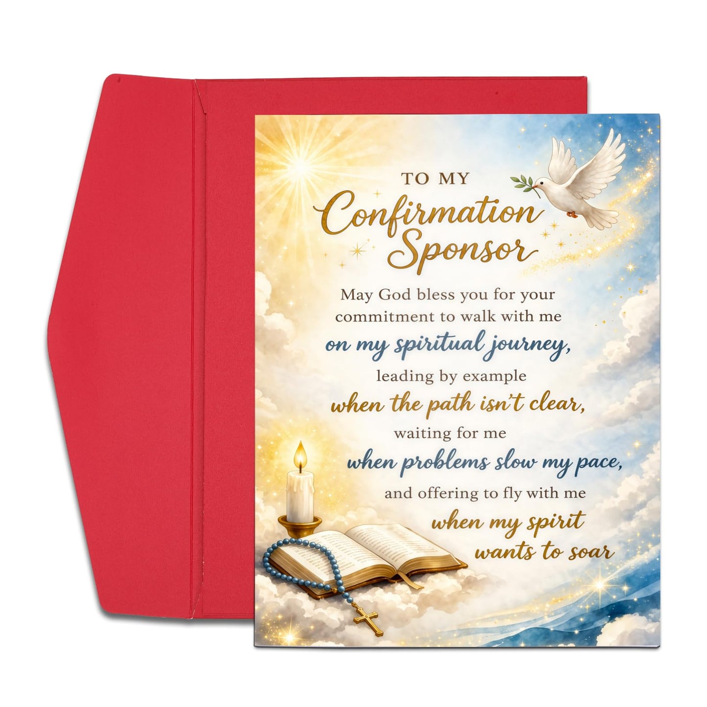 FrereFeter Confirmation Sponsor Card, Confirmation Sponsor Thank You Gifts for Women Men, Christian Catholic Gifts for Godmother Godfather, Sponsors Appreciation Gifts from Teen girls boys