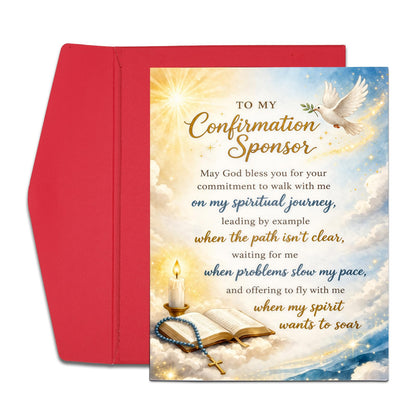 FrereFeter Confirmation Sponsor Card, Confirmation Sponsor Thank You Gifts for Women Men, Christian Catholic Gifts for Godmother Godfather, Sponsors Appreciation Gifts from Teen girls boys