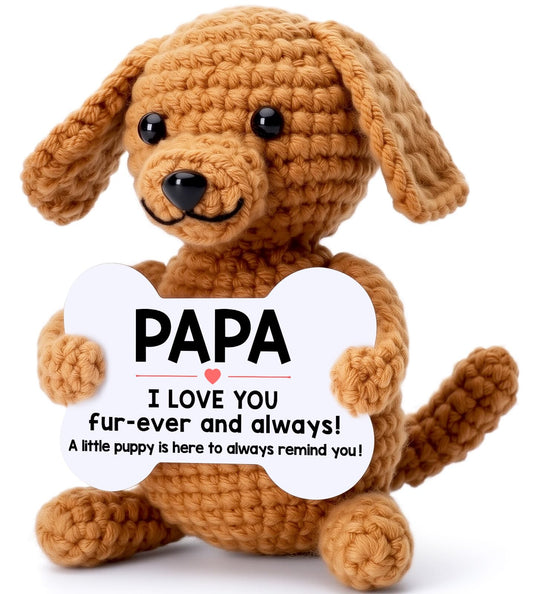 Funny Dog Papa Gifts, Christmas Birthday Gifts for Papa from Granddaughter Grandson, Small Presents Stocking Stuffers Ornament Decor Mini Cool Things Cute Stuff, I Love You Pawpaw Puppy