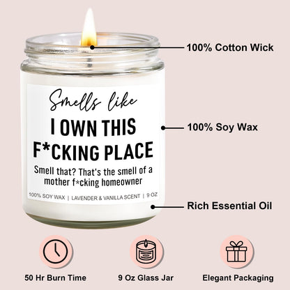 Younift Funny Scented Candle, House Warming Gifts New Home, Housewarming Gifts for Women, Men, Couple, New Homeowner - First Apartment Essentials - Closing Presents for Home Buyers - 9 oz