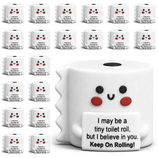 Gejoy 25 Pcs Mini Rubber Toilet Roll Toys Positive Gifts Mini Toilet Rolls Decorations and Encouragement Birthday Motivational Gifts for Colleague Staff Teacher