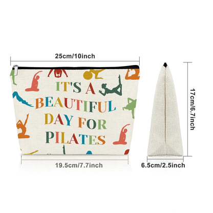 Sazuwu Yoga Lover Gifts Makeup Bag Pilates Instructor Gifts for Women Birthday Gifts for Yoga Teacher Cosmetic Pouch for Sports Lover Travel Workout Toiletry Bag Fits Essentials